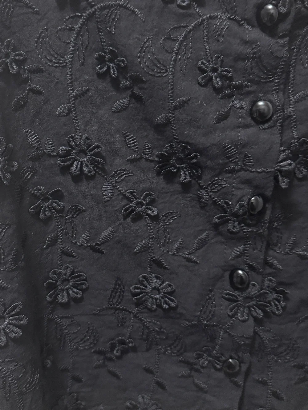 NWT Lulus Cutest Weekend Black 3D Floral Embroidered Tie-Back Tank Top Sz. S - Picture 5 of 7